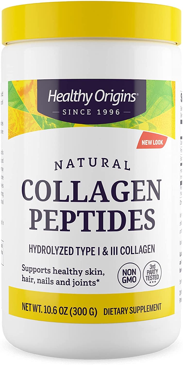 Healthy OriginsNatural Collagen Peptides Powder 300 g - Aids Hair Skin Nails & Joints - Grass-Fed Collagen Powder - Hydrolyzed Collagen Supplements for Women - Gluten-Free & Non-GMO - 10.6 oz
