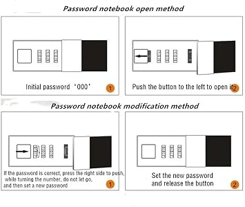 Diary With Lock Password book business notebook primary school students' office supplies(Black)