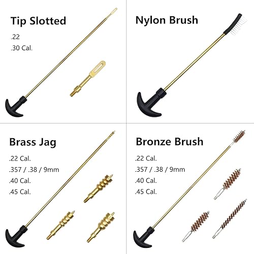 Miniatura 3 de AKGUN Kit de limpieza de pistola, kit de limpieza de pistola, kit de limpieza de pistola .22.3570.354 in. Calibre 40.45 puntas de latón para caza,