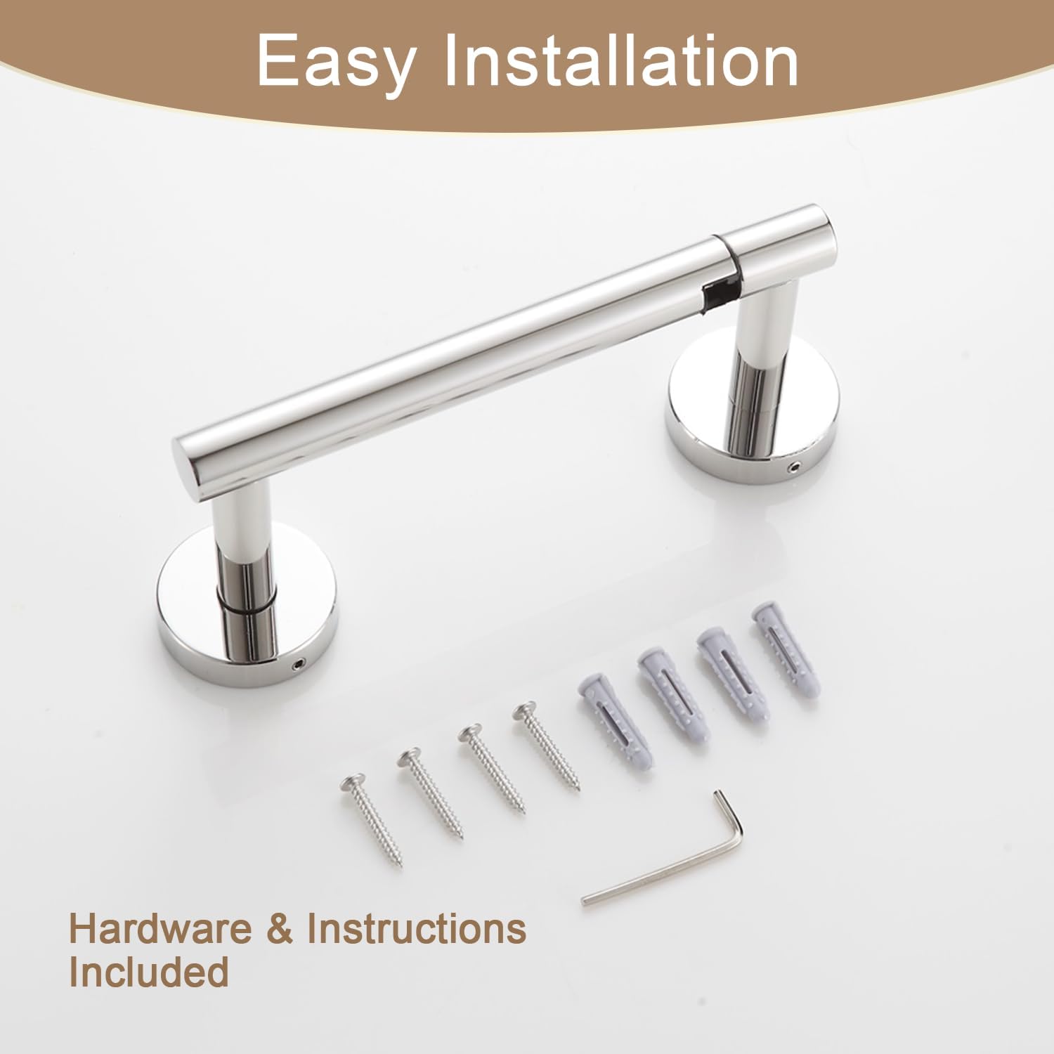 BGL Toilet Paper Holder Mirror Polish Wall Mount, Bathroom Toilet Paper Holder Brushed Nickel SUS 304 Stainless Steel, Double Post Pivoting Toilet Paper Roll Holder for Bathroom RV