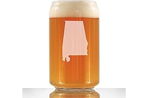 Alabama State Outline Beer Can Pint Glass