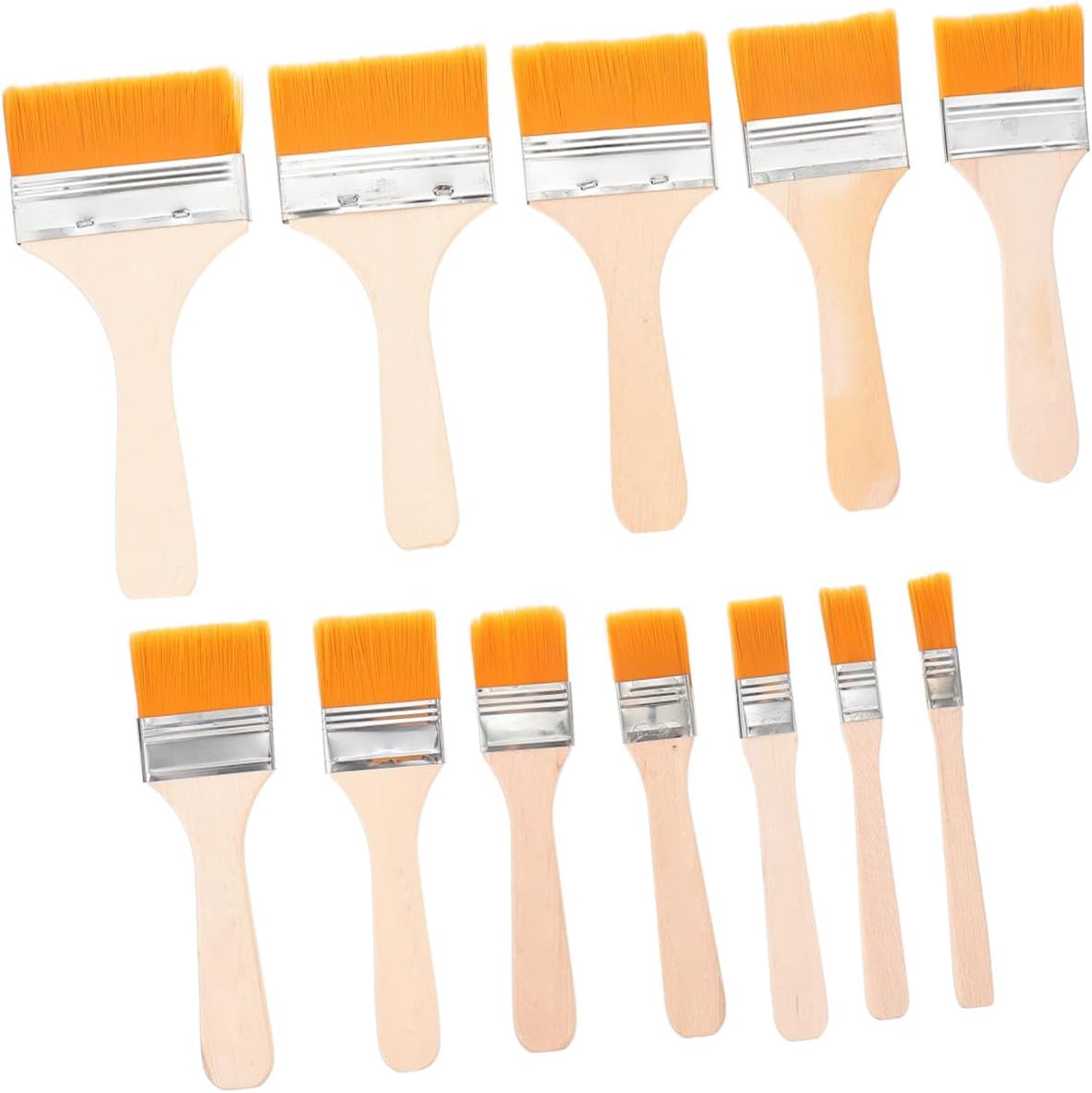 NUOBESTY 12pcs Nylon Paint Brushes for Watercolor and Oil Painting Durable Wooden Handle Art Supplies for Boy Girl and Adults Easy to Clean Various for Fine Details and Areas