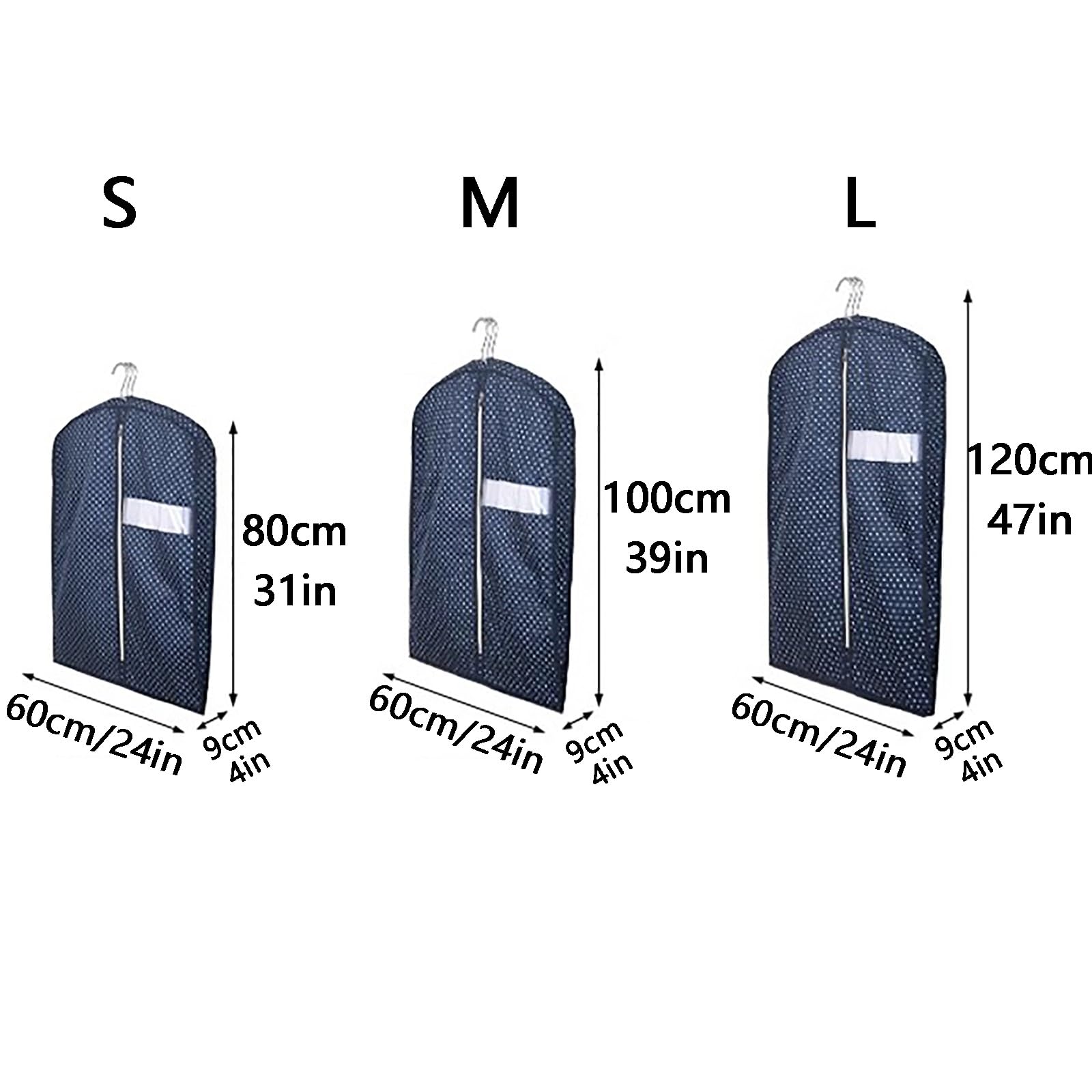 Bolsas para ropa, Funda de ropa tridimensional con cremallera, transpirable