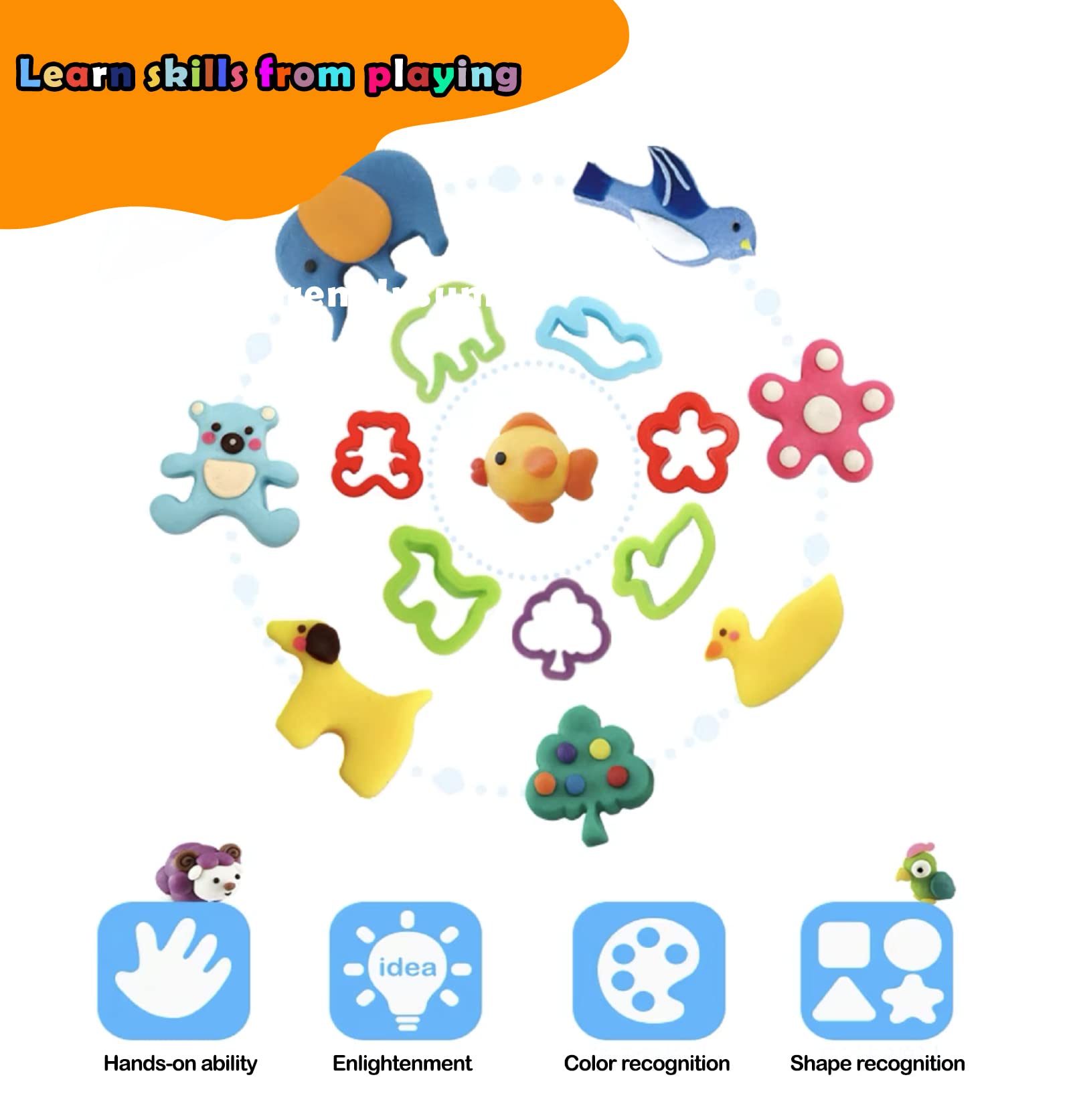 Set Di 9 Accessori Per Plastilina Per Bambini: Attrezzi Per Impastare E Tagliare, Ideali Dai 2 Anni