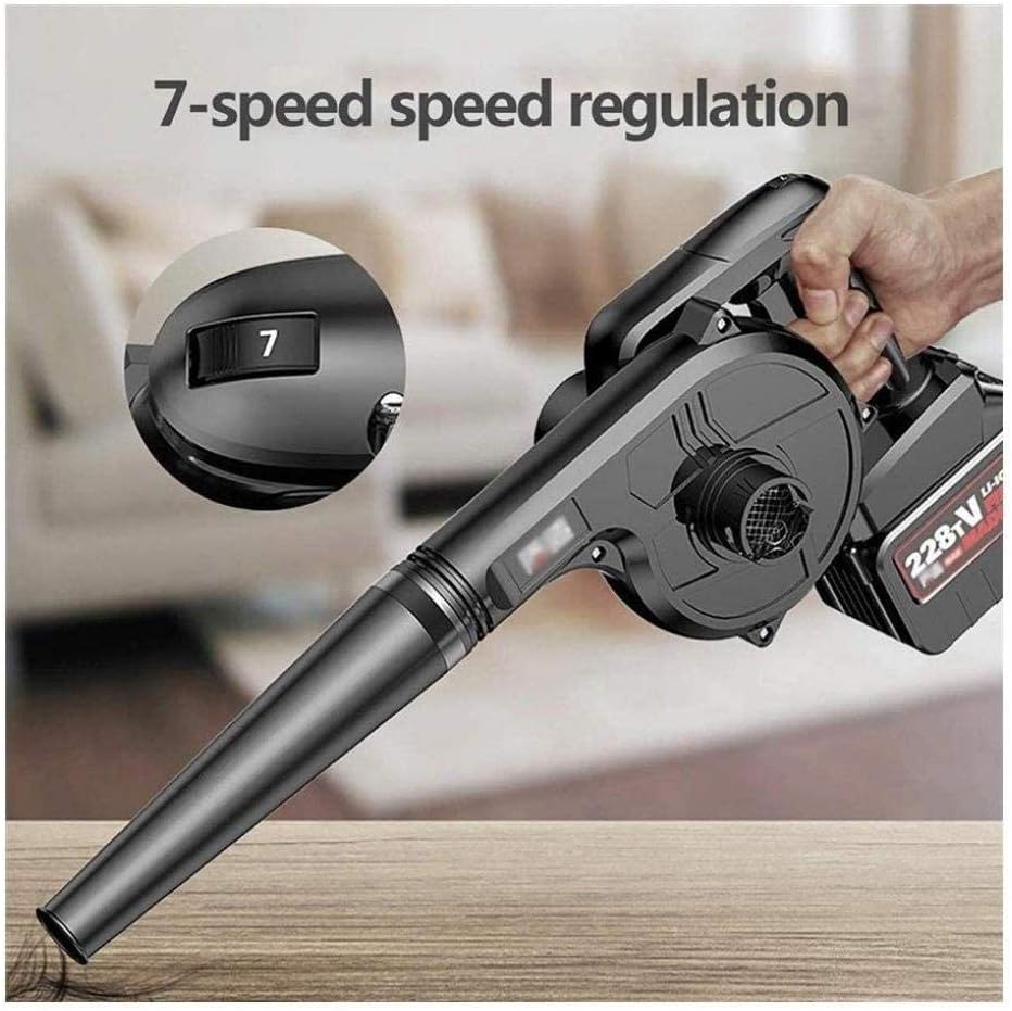 Electric Leaf Blower with 7 Speed Levels, 3-in-1 Garden Blower and Vacuum Shredder, Lightweight, 1 Battery, 44800H (1 Battery 41800H)