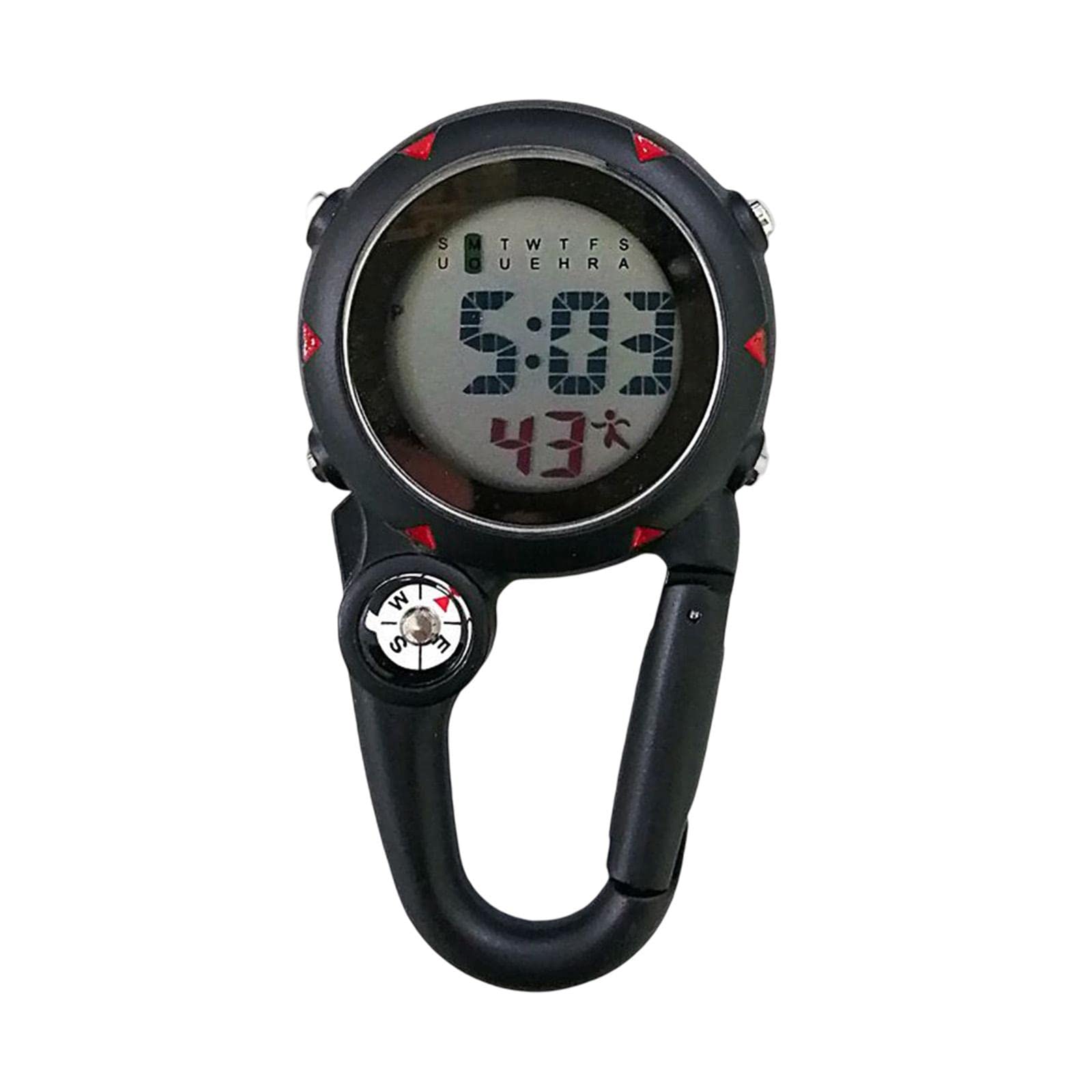 BNF®Digital Carabiner Watch Clip Unisex Pocket Watch Luminous for Outdoor Sports Black|Sporting Goods | Outdoor Sports |1 Piece Carabiner Watch-image-17
