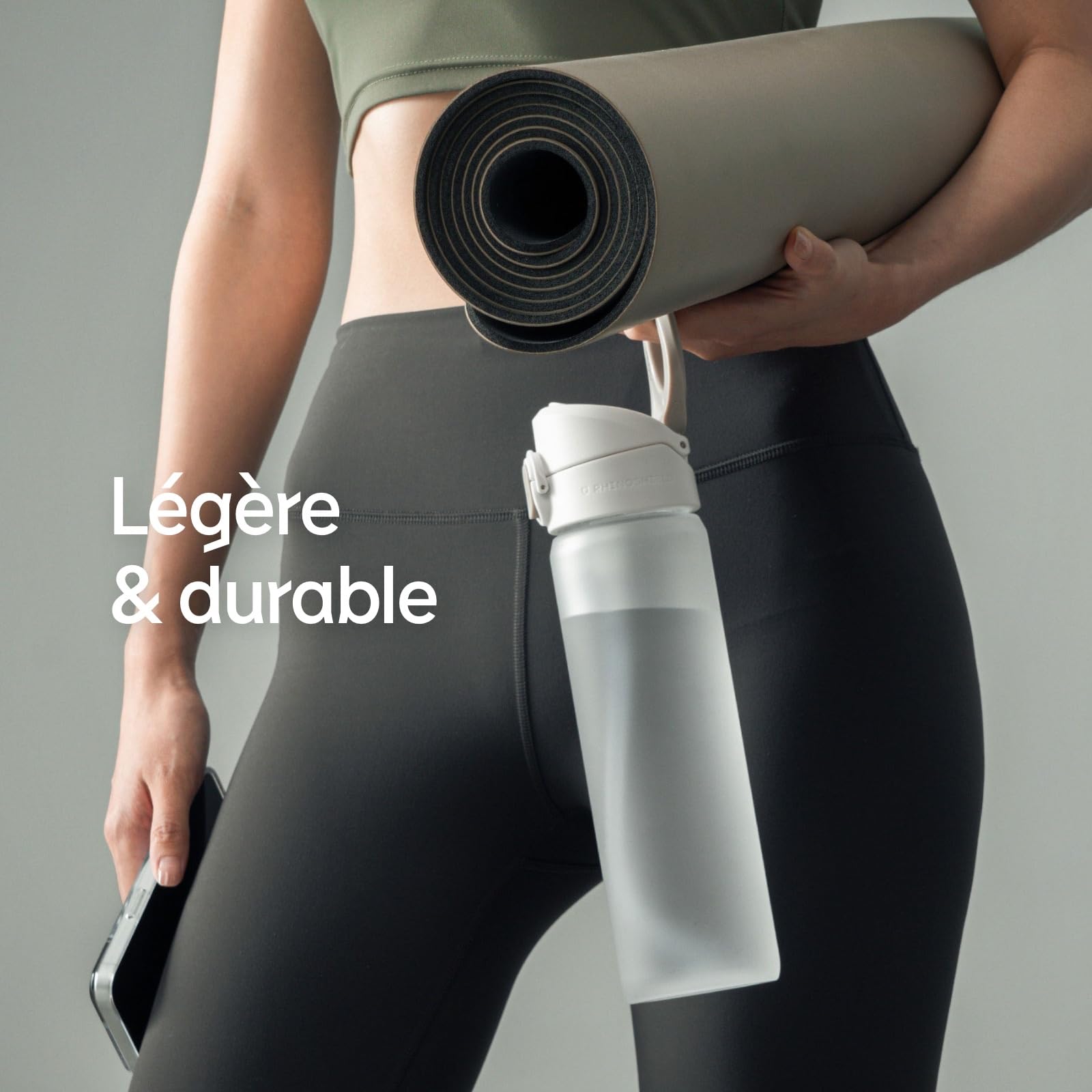 RhinoShield AquaStand Gourde magnétique en Tritan 800ml - Noir | Bouteille de sport avec paille, poignée compatible MagSafe, trépied avec angles ajustables, étanche