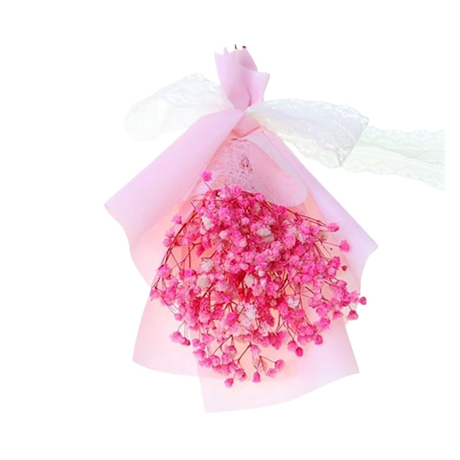 WJIAYAO dried gypsophila flowers 1 Bouquet Gypsophila Dried Flowers Romantic Babys Breath Preserved Flower Floral Decoration(Rose Pink)