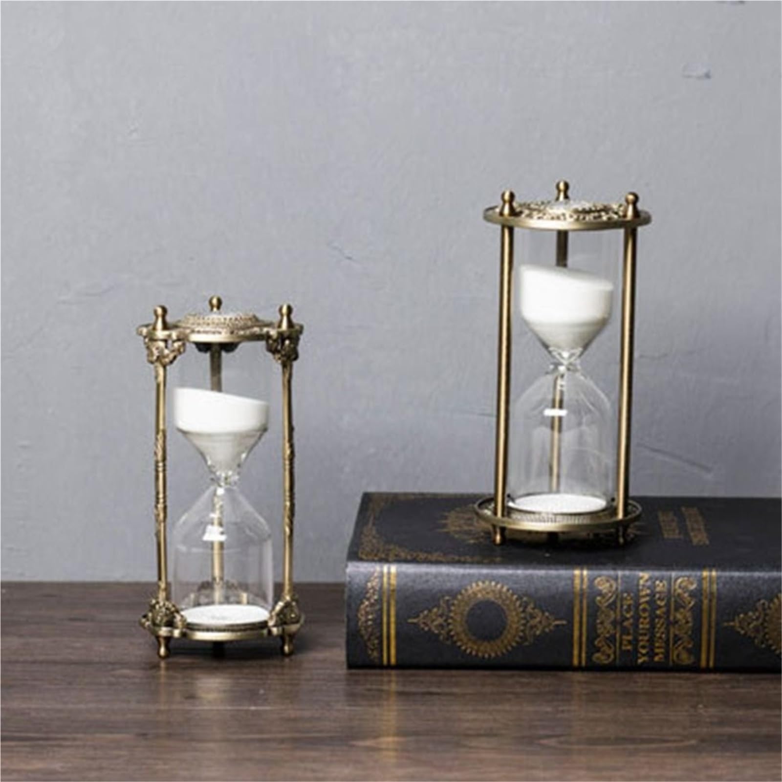 Temporizador de Reloj de Arena en Relieve Artesanal de 2 Piezas para Decoración