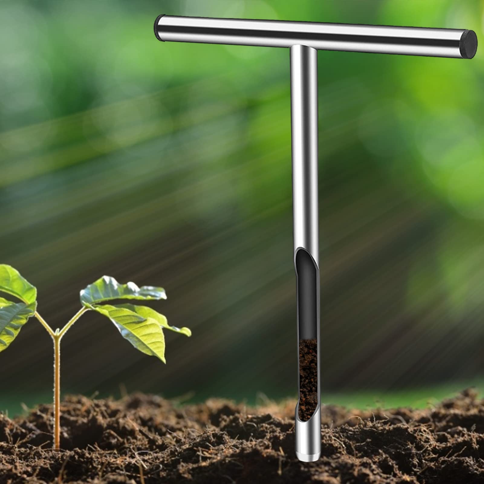 Bodensonde – Bodenprobenentnahmegerät, Robuster Edelstahl, Ergonomischer T-Griff, Einfach Zu Bedienen | Testkit-Zubehör, Garten, Bauernhof, Rasen, Landwirtschaft, Gartenbau, Feuchtigkeitsmessung, Prob