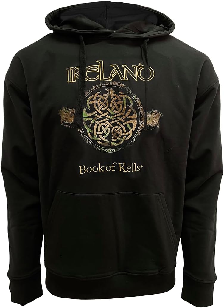 Patrick Francis Hoodie for Men's Ireland Celtic Design Cotton Polyster Black Long Sleeve Hoody