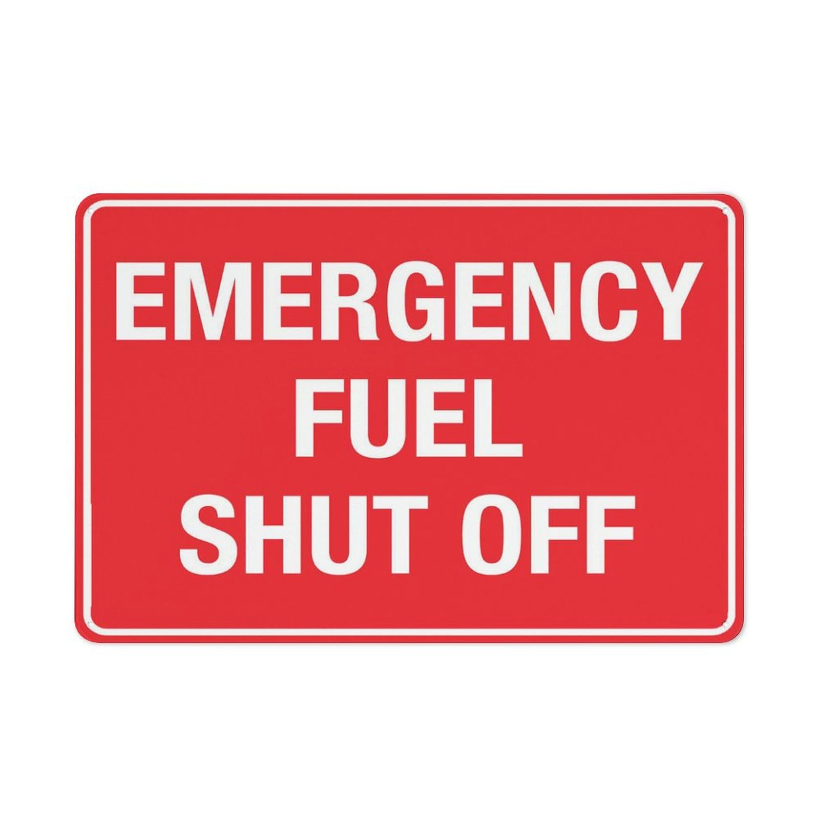 Emergency Fuel Shut Off Sign Outdoor Signs Metal Aluminum Tin Sign 8X12 Inch Uv Ink Printed For House And Business