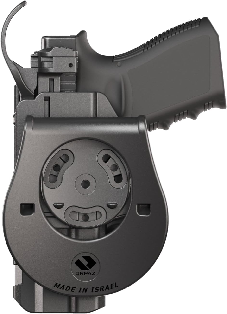 Orpaz Sigma G45 Duty Holster – Compatible with Glock 45 - OWB Tactical Holster with Level 3 or Level 2, Thumb Release, Optics-Ready, with Paddle Attachment