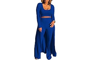 Royal Blue Women's Two-Piece Outfit: Effortless Style with a Pop of Color