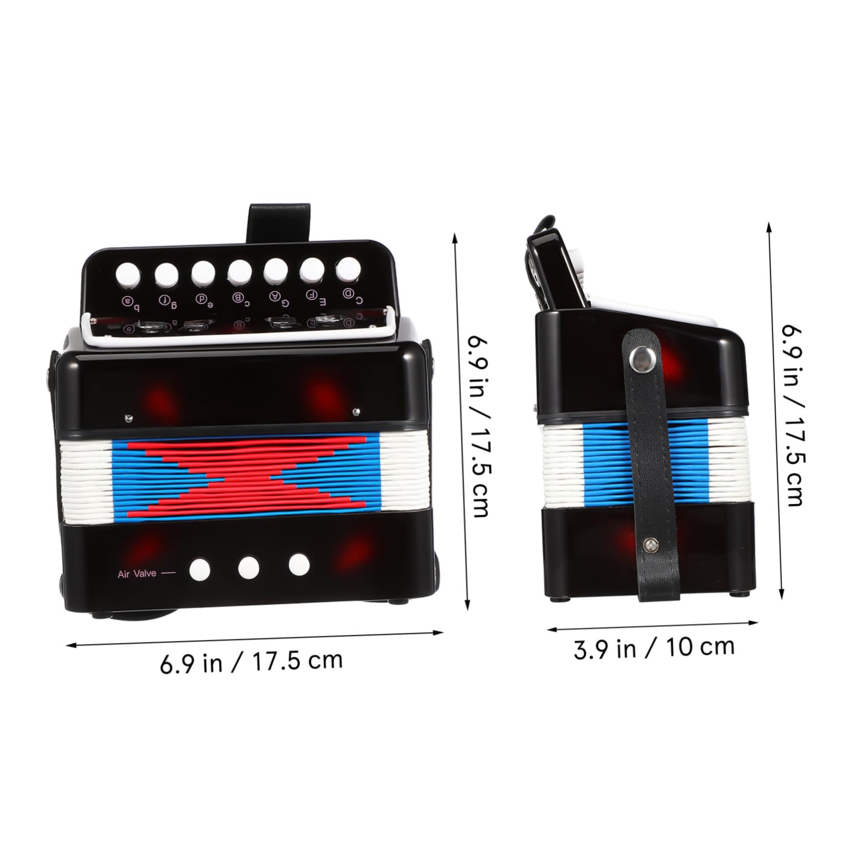 Toyvian Fisarmonica Giocattolo per Mini Portatile Tasti Bassi Pulsanti Strumento Musicale per Piccoli con Design Ergonomico Facile da Usare per Sviluppo Musicale e Ritmo