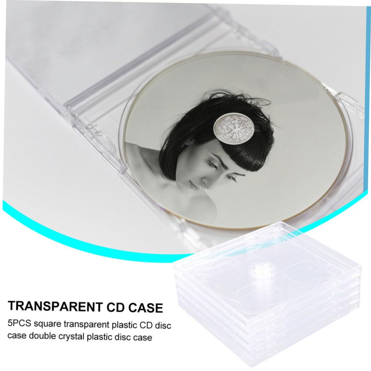 5 pièces Lot de Boîtiers CD Doubles Transparents avec Plateau Clair Assemblé Étui Standard Résistant pour Rangement Sécurisé de Disques CD et Dvd