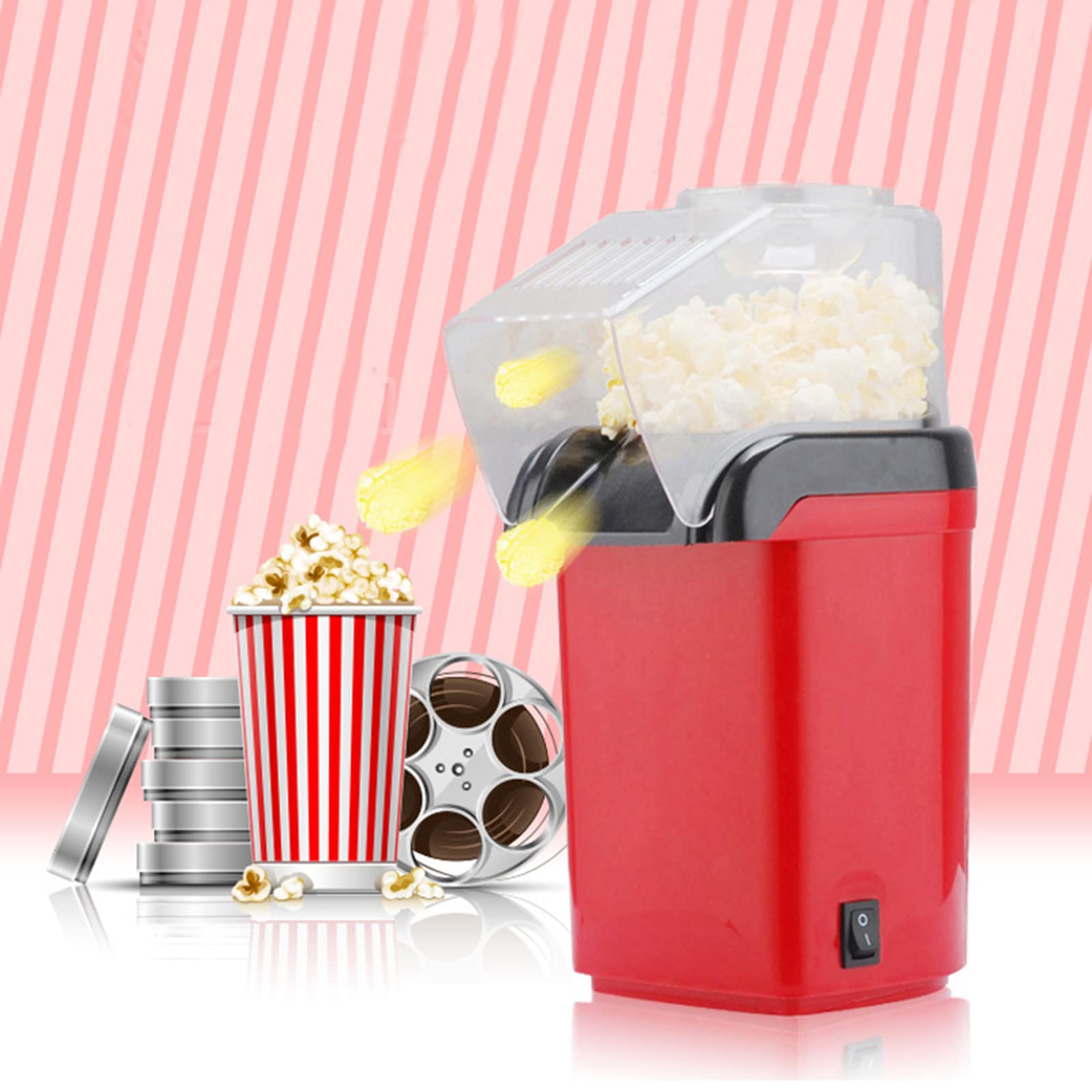 Machine à Pop-Corn électrique pour la Maison, Mini-Machine à Pop-Corn sans Huile à air Chaud sain, Machine de Cuisson au Pop-Corn pour Enfants, Fonctionnement à Une Touche et Netto : Amazon.fr: Cuisine