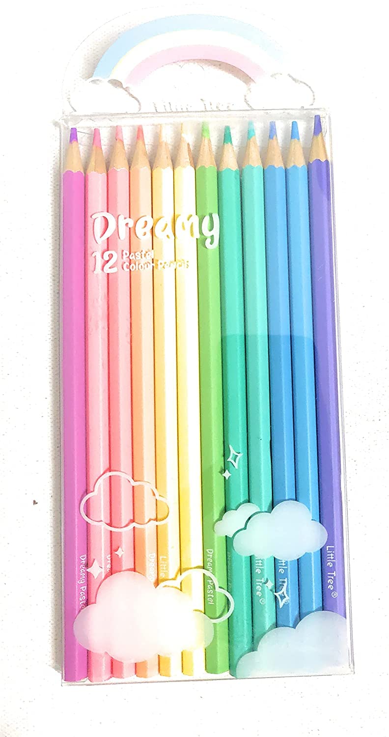 VAVIYA International Arrivals Modern Dreamy Rainbow Pastel Colored Pencils Set of 12-1 Packs