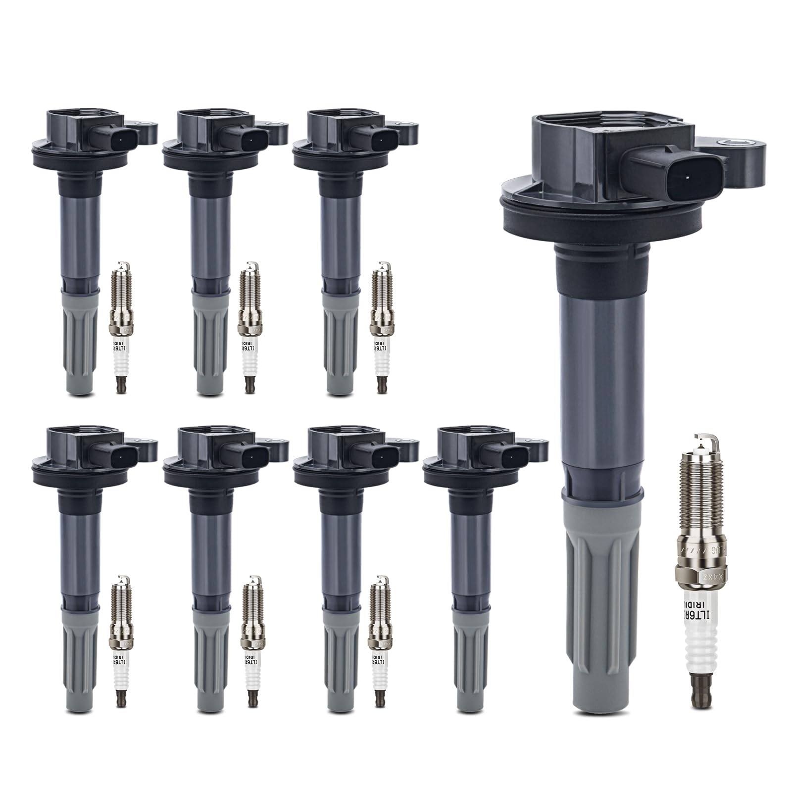 UF622 Ignition Coil &amp; SP548 Double Iridium Spark Plug For 2011-16 Ford F150
