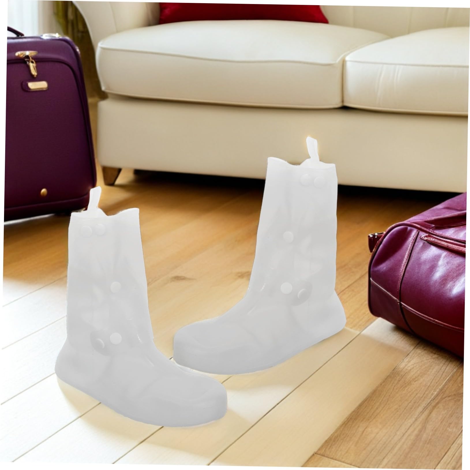 2 Pares Cubrezapatos Impermeables Reutilizables Antideslizantes para Adultos Fundas de PVC Compactas y Plegables para Lluvia Viajes Pesca y Ciclismo Talla