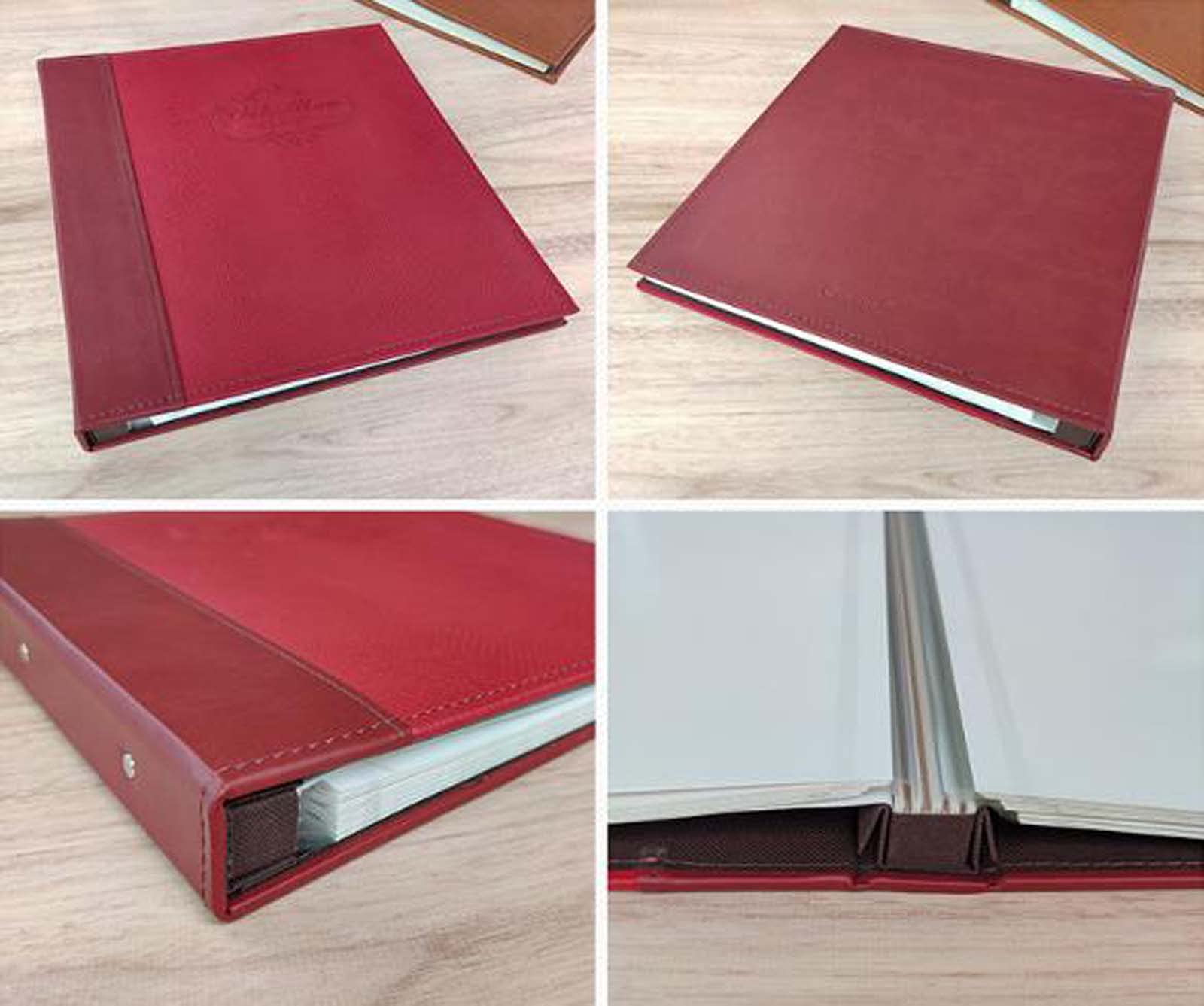Dhao Album fotograficzny na rodzinne wakacje prezent magnetyczny samoprzylepny 34 x 33 x 4,5 cm skórzany album na zdjęcia o dużej pojemności mieści 480 5 x 10 zdjęć DIY książka z pamięcią, czerwona