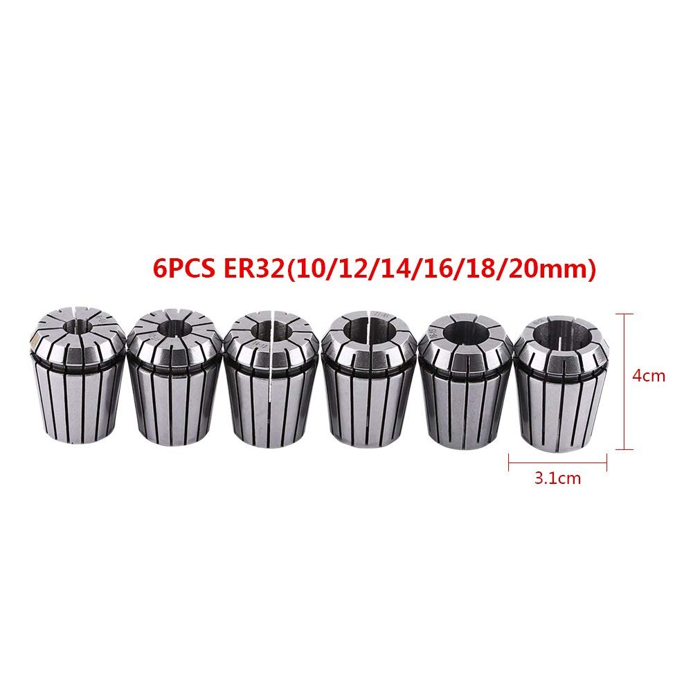 ER32 - Set de 6 cuellos de apriete para torno o fresa CNC de grabado, 10-20 mm