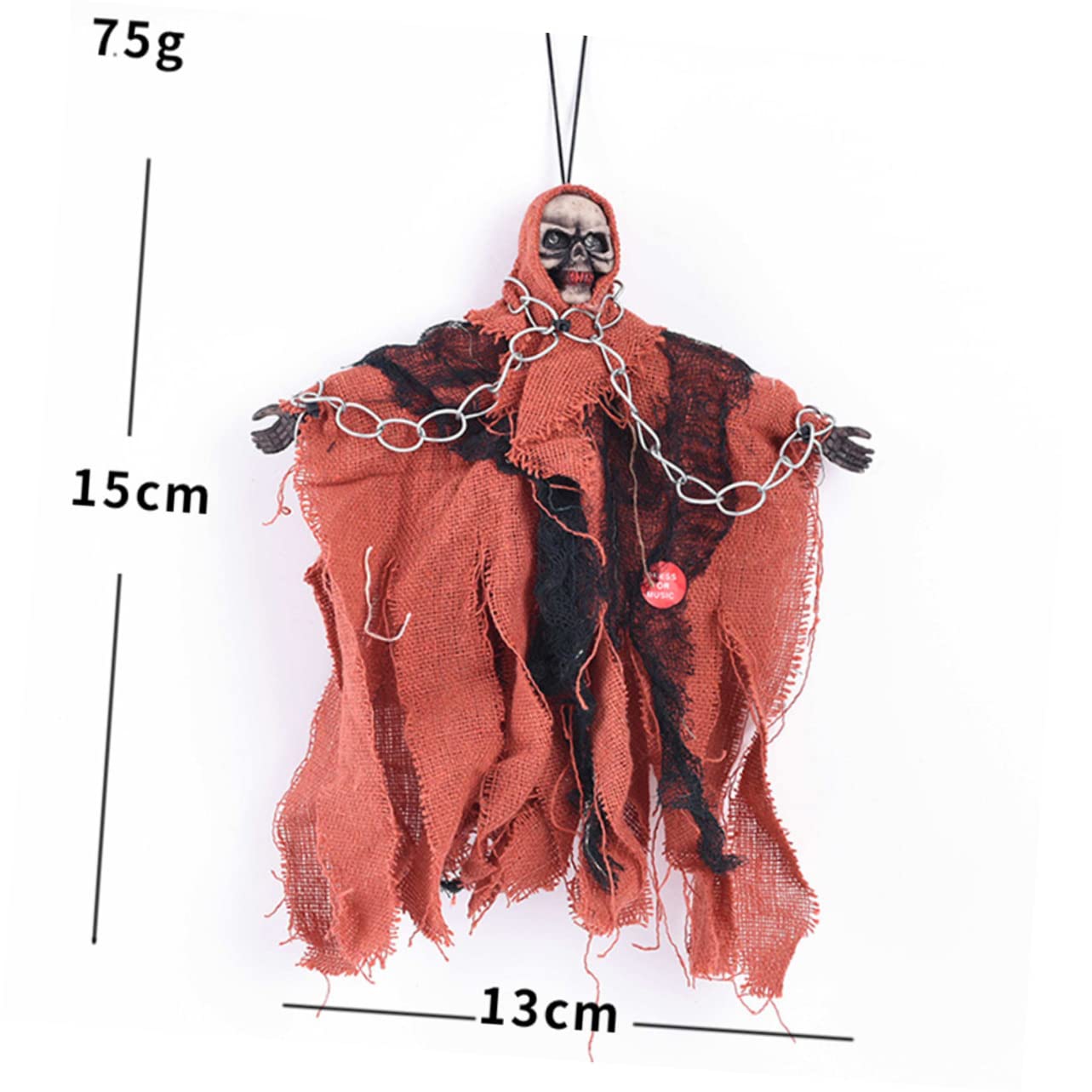 BESPORTBLE Decor Scary Voice-Activated Hanging Ghost Skeleton Perfect Halloween Yard Party Prop