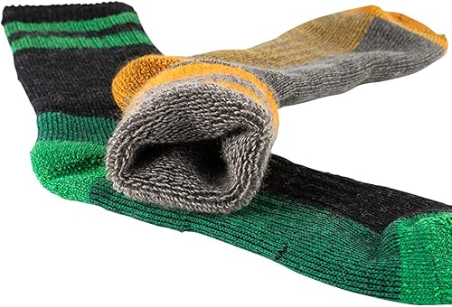 Miniatura 7 de Cerebro Calcetines de lana merino para hombre, calcetines acolchados a media pantorrilla que absorben la humedad, calcetines de senderismo para