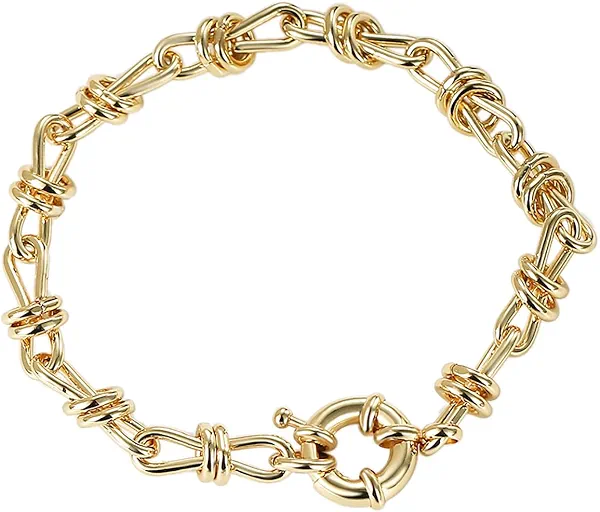 Gold Bracelet for Women 18K Gold Plated Dainty Gold Bracelets Non Tarnish Cuban Chain Link Bracelet Gold Charm Bracelet for Women