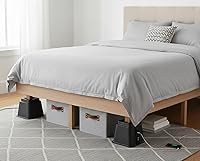 Vista 8 de HomeRoots Juego de 8 elevadores ajustables de plástico resistente de 3, 5 u 8 pulgadas para cama, muebles, sofá, mesa y silla, color negro eléctrico