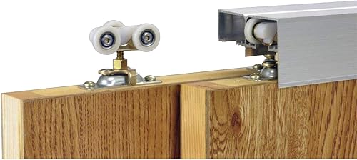 Miniatura 9 de Johnson Hardware Herrajes para puerta de derivación deslizante serie 138F964D 138F (sistema de 4 puertas de 24 pulgadas, 96 pulgadas en total)