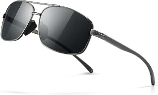 SUNGAIT Ultra Lightweight Polarized Sunglasses for Men & Women - Rectangular HD Lenses, UV400 Protection, Driving Comfort