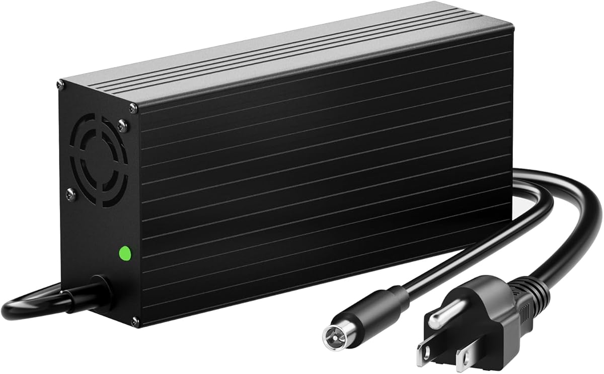 42V 5A Fast Charger for 36V Lithium Battery, Compatible with Segway Ninebot MAX G2 G65 G30 G30P G30LP Battery Charger 42V/36V AC/DC Power Adapter Charger with Aluminum Case & Cooling Fan