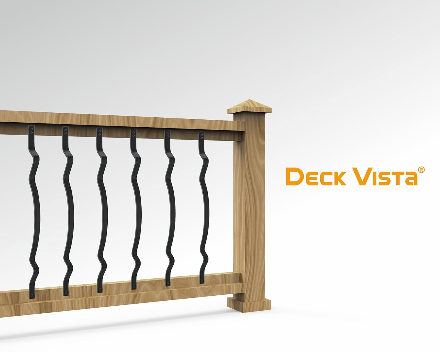 32" Double Wavy Aluminum Deck Balusters 30 Pack, Metal Deck Railing Stair Porch Staircase Spindle Kit, Architectural Sharpe Home Interior Remodel Improvement Indoor Outdoor Matte Black