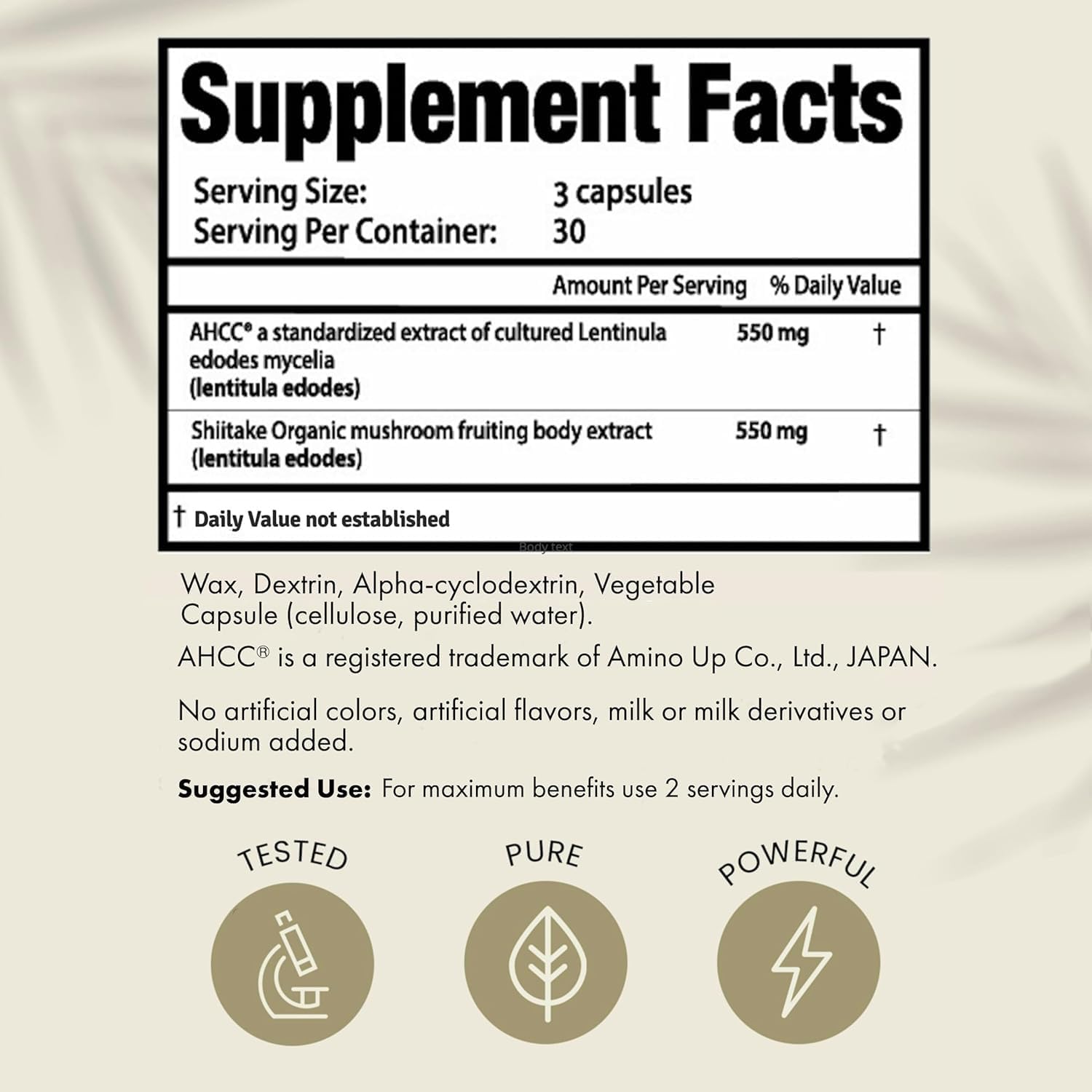 HPD Rx Premium AHCC & Shiitake Mushroom 1100 mg per Serving Supplement, Natural Immunity Booster, Maintains Natural Killer Cell Activity | AHCC is Proven in 30+ Studies | 60-Day Supply, 2-Pack - Image 5