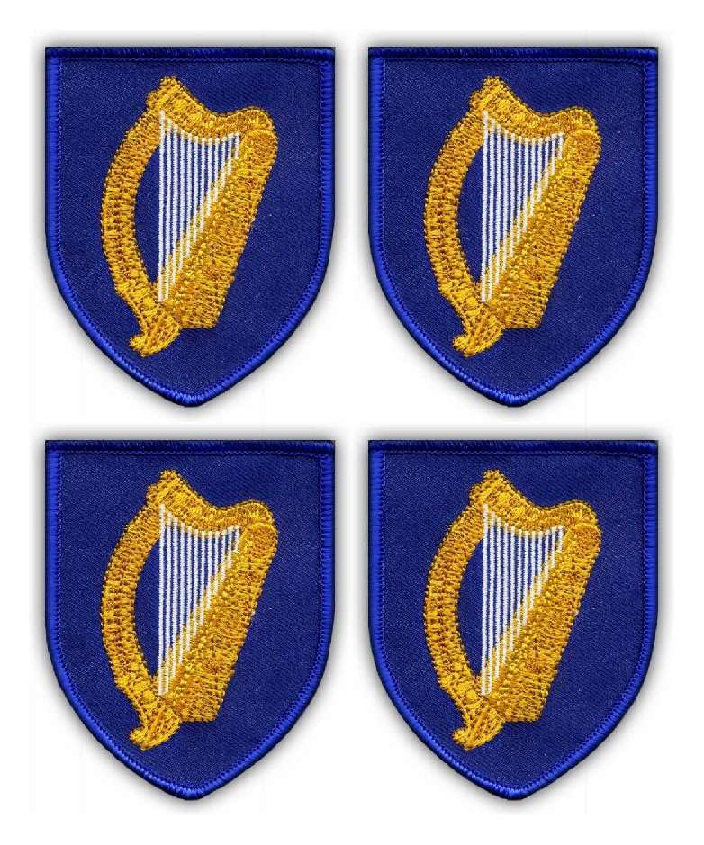 Blasons Irlande noir brodés avec finition velcro haut de gamme pour veste