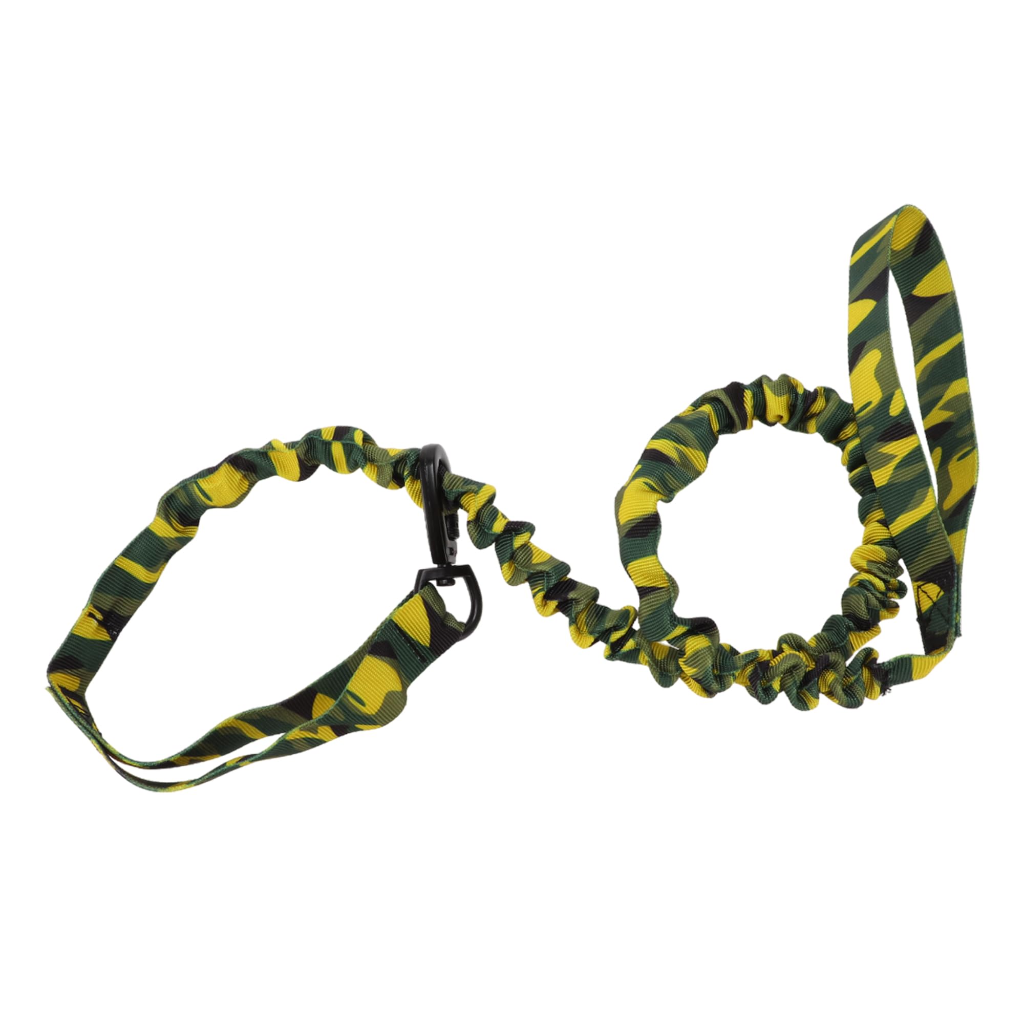CAPASTEC Guinzaglio a Doppia Maniglia per Cani, Corda Elastico Nylon, Camouflage Giallo Verde, Lunghezza 110-160cm