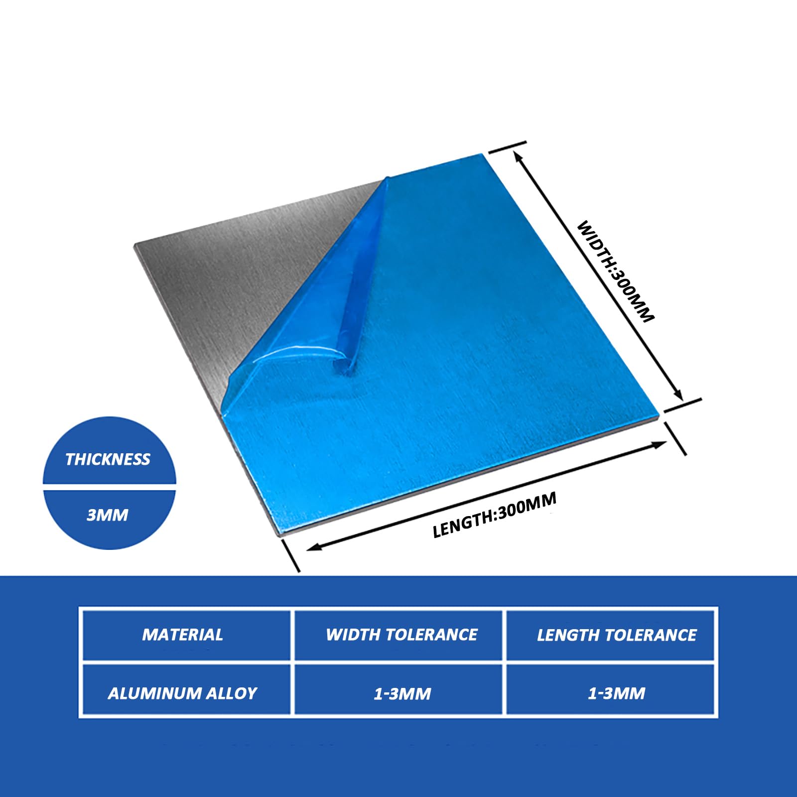 3mm Thick Aluminum Plate, Anti-Corrosion And Durable Metal For Diy Handicrafts, Craft Production(300mm*300mm)
