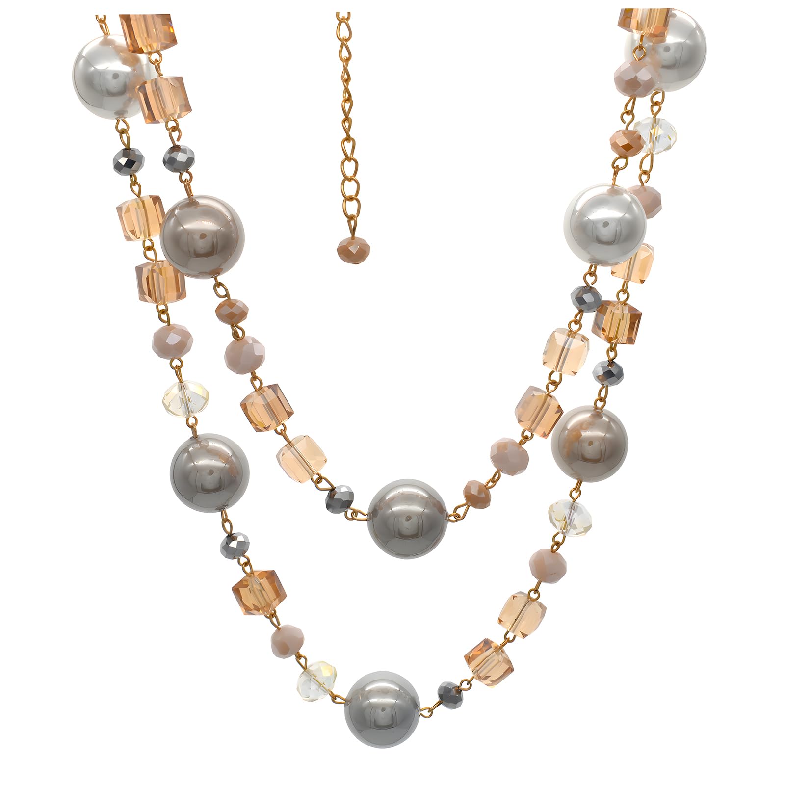 Utop Hand made Pearl Statement Necklace for Women Big Pearls Rhinestone Crystal Necklaces Chunky Pearl Necklace Large Pearl Necklace and Earrings Set for Party Wedding