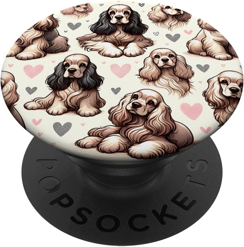 Beautiful Cocker Spaniels Pattern American Cocker Spaniel PopSockets PopGrip for MagSafe