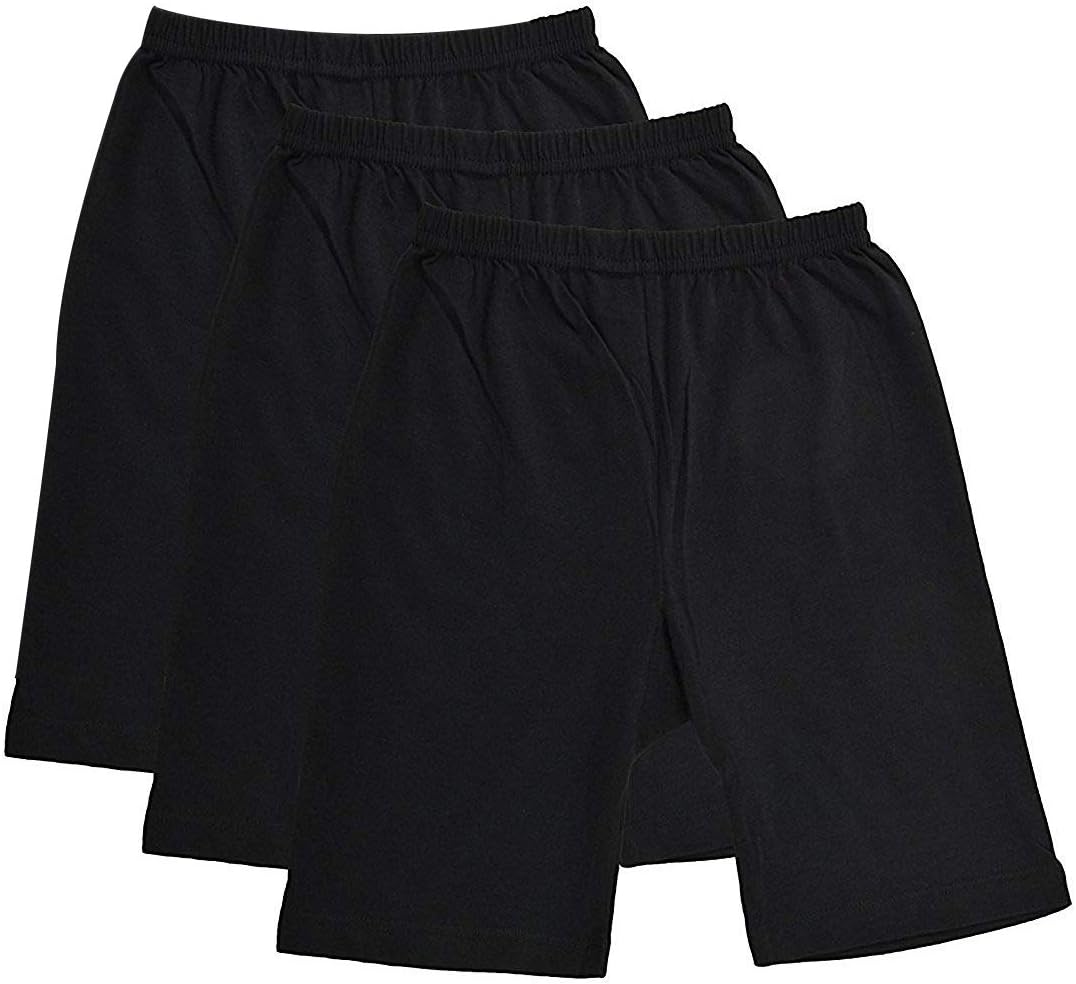 Pure Cotton Plain Black Cycling Shorts for Girls & Kids