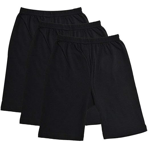 Girls Cycling Shorts Pack of 3 4-6 Years Black