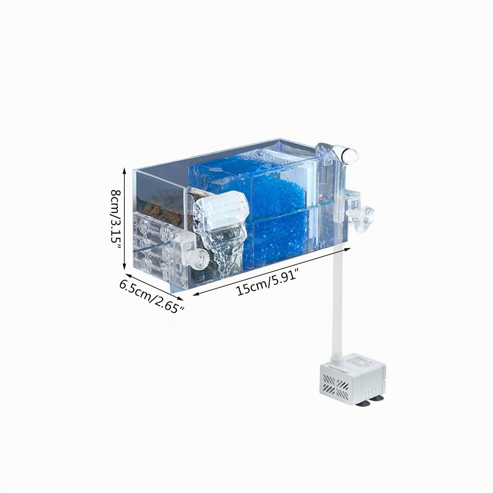 Appareil de Filtration d'aquarium Aquarium 3 en 1 Appareil de Purification d'eau Externe Appareil de Purification d'eau Mural pour Aquarium Fish-Tank Fish Bowl