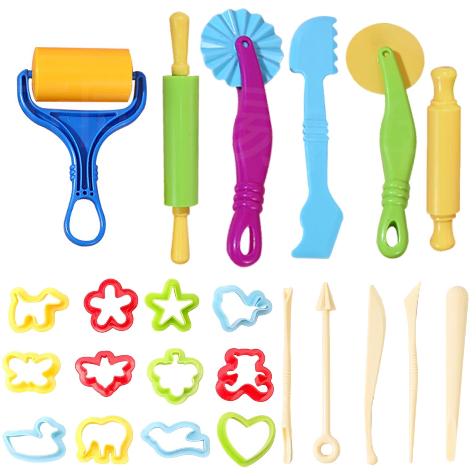 23 PCS Playdough Set Setplaydough Accessories, Play Dough Tools Smart Clay Dough Tools Playdough Tools, Rollers Cutters Extruders Kit, Play Dough is Family Friendly Small Toys Very Funny