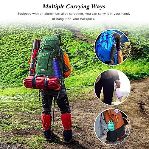 Nefeeko Collapsible Water Bottle, Reuseable Bpa Free Silicone Foldable Water Bottles For Travel Gym Camping Hiking, Portable Leak Proof Sports Water Bottle With Carabiner #TOP2