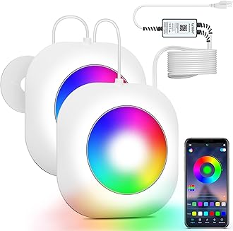 LyLmLe LED Pool Lights for Aboveground Pool, 40W 2 in 1 Double Lights for Giant Pool, Magnetic Underwater Lights with Timer & APP Control, 2x20W IP68 Waterproof Lights for Inground Pools 26ft Cord