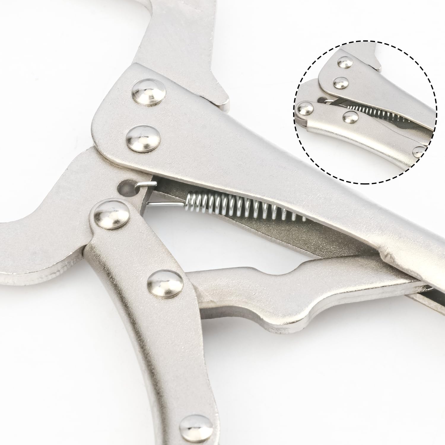 4 Pack 6 Inch C Clamp Locking Pliers, Adjustable Nickel Plated C Pliers | 6 Inch Locking C Clamp For Wood Working, Welding, Electrician Maintenance and more, by GENHAKON