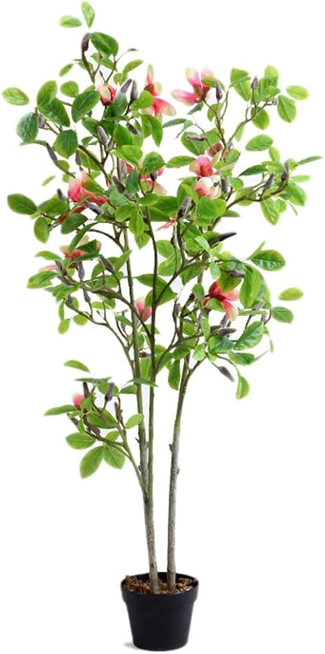 Amazon 超自然シミュレーションプラント 大規模シミュレーションモクレンの木人工植物床盆栽北欧室内装飾偽鉢植えグリーン植物 家の屋外の装飾 サイズ 53 Inches 人工観葉植物 オンライン通販