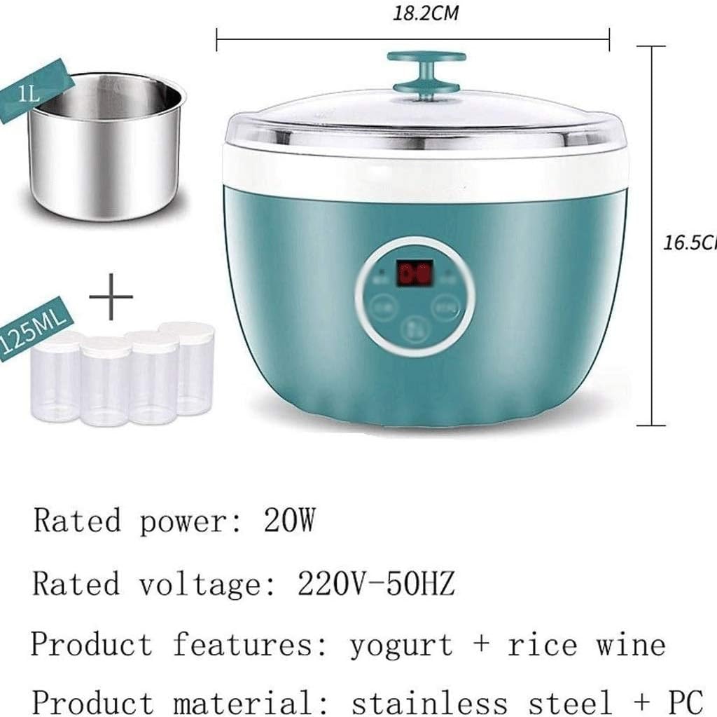 Yogurt Machine, Stainless Steel Liner, Ideal for Organic, Sweetened, Flavored, Sugar-free or Sugar-free Foods for Babies, Children, Parfait