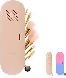 Silicone Travel Makeup Brush Holder, Upgrade Makeup Brush Organizer With Anti-Fall Out Zipper Closure, Large Size Soft And Sleek Makeup Tools Organizer For Trave